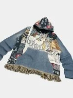 Tapestry & Denim Patchwork Hoodie - Image 13