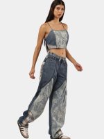 Bleached Denim Co-Ord Set with Silver Foil Detailing - Image 11