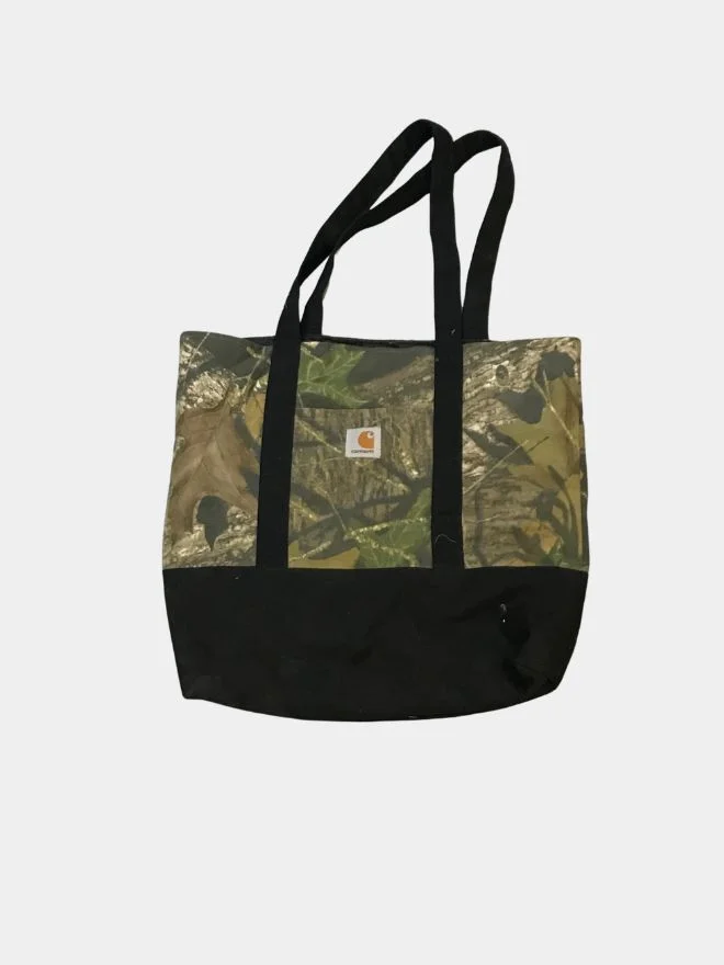 39 Reworked Realtree x Black Denim Shoulder Bag – Carhartt Patch (Upcycled) - Image 1