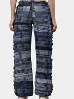 Reworked Denim Belt Patchwork Pants - Image 2