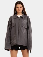 Grey Sashiko Sherpa-Lined Jacket - Image 2