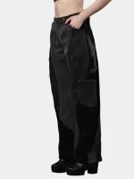 Duo Tone Black Pants with Side & Back Pocket Details - Image 5