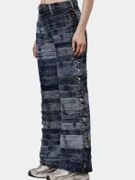 Reworked Denim Belt Patchwork Pants - Image 14
