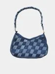 Interlocking Denim Patchwork Hobo Bag