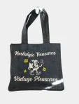 Vintage Graphic Denim Tote Bag – Nostalgic Print Design