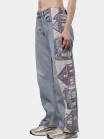 Reworked Vintage Levi’s Denim Pants with Tapestry Side Panels – House Pattern Design