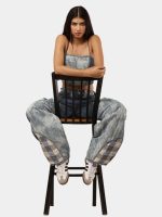 Bleached Denim Co-Ord Set with Silver Foil Detailing - Image 4