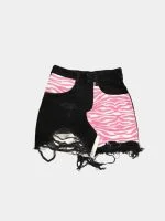 Pink Zebra Reworked Denim Summer Set - Image 13
