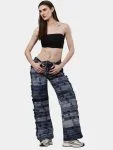 Reworked Denim Belt Patchwork Pants