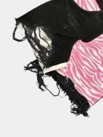 Pink Zebra Reworked Denim Summer Set - Image 10