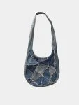 Upcycled Vintage Denim Patchwork Shoulder Bag