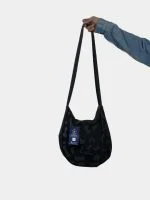Raw Cut Patchwork Black Tote Bag - Image 2