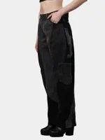 Duo Tone Black Pants with Side & Back Pocket Details - Image 6