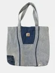 Two-Tone Denim Tote Bag with Carhartt Logo Patch