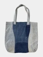 Two-Tone Denim Tote Bag with Carhartt Logo Patch - Image 2