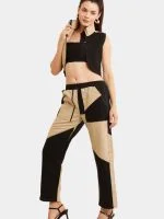 Geometric Colour Block Denim Co-Ord Set - Image 2