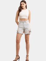 Fray Concept Shorts – Double Belt Raw Edge Denim
