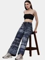 Reworked Denim Belt Patchwork Pants - Image 3