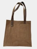 Carhartt Canvas Tote Bag with Front Pocket & Button Handle Detail - Image 3