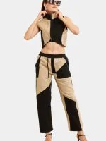 Geometric Colour Block Denim Co-Ord Set - Image 10