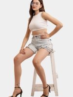 Fray Concept Shorts – Double Belt Raw Edge Denim - Image 4