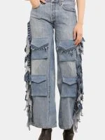 Fringe Cargo Reworked Levi’s Jeans - Image 11