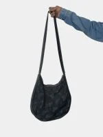 Raw Cut Patchwork Black Tote Bag