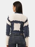 Denim Patch Knit Top - Image 11