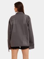 Grey Sashiko Sherpa-Lined Jacket - Image 4