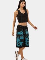 Blue Face Print Reworked Vintage Denim Jorts - Image 6