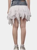 Reworked Levi’s Denim & Mesh Layered Skirt - Image 11