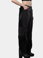 Duo Tone Black Pants with Side & Back Pocket Details - Image 7