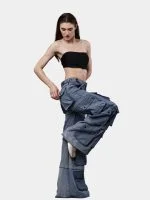 Reworked Denim Multi-Pocket Cargo Pants - Image 5