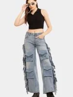 Fringe Cargo Reworked Levi’s Jeans - Image 3