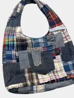 Patchwork Upcycled Fabric Tote Bag - Image 2