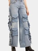 Fringe Cargo Reworked Levi’s Jeans - Image 6