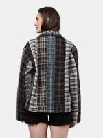 Reworked Patchwork Checker Shirt Jacket - Image 2