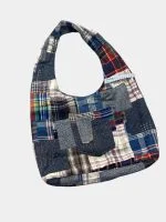 Patchwork Upcycled Fabric Tote Bag - Image 4