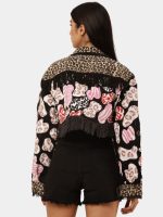 Reworked Patchwork Printed Fringe Jacket - Image 2