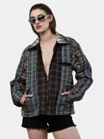Reworked Patchwork Checker Shirt Jacket