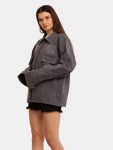 Grey Sashiko Sherpa-Lined Jacket