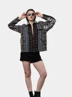 Reworked Patchwork Checker Shirt Jacket - Image 6