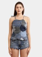 The Sustainable Backless Pocket Top – Recycled Denim Statement - Image 2
