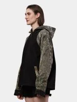 Reworked Realtree Camo & Black Denim Hooded Jacket - Image 9