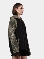 Reworked Realtree Camo & Black Denim Hooded Jacket - Image 8
