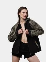 Reworked Realtree Camo & Black Denim Hooded Jacket - Image 7