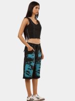 Blue Face Print Reworked Vintage Denim Jorts - Image 4