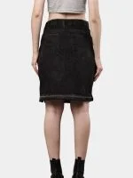 Reworked Black Pants Skirt with Dual Side Zippers - Image 2