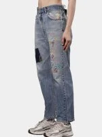Reworked Levi’s 501 Hand-Thread Patchwork Jeans - Image 12
