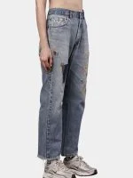 Reworked Levi’s 501 Hand-Thread Patchwork Jeans - Image 11